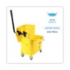 Boardwalk 35 qt Side Press Mop Bucket and Wringer, Yellow/Silver, Plastic/Metal 3485205